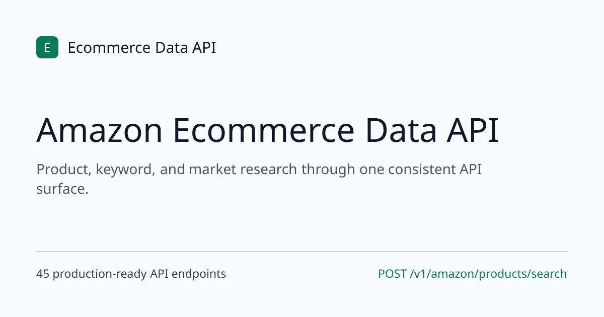 Ecommerce Data API — official website image